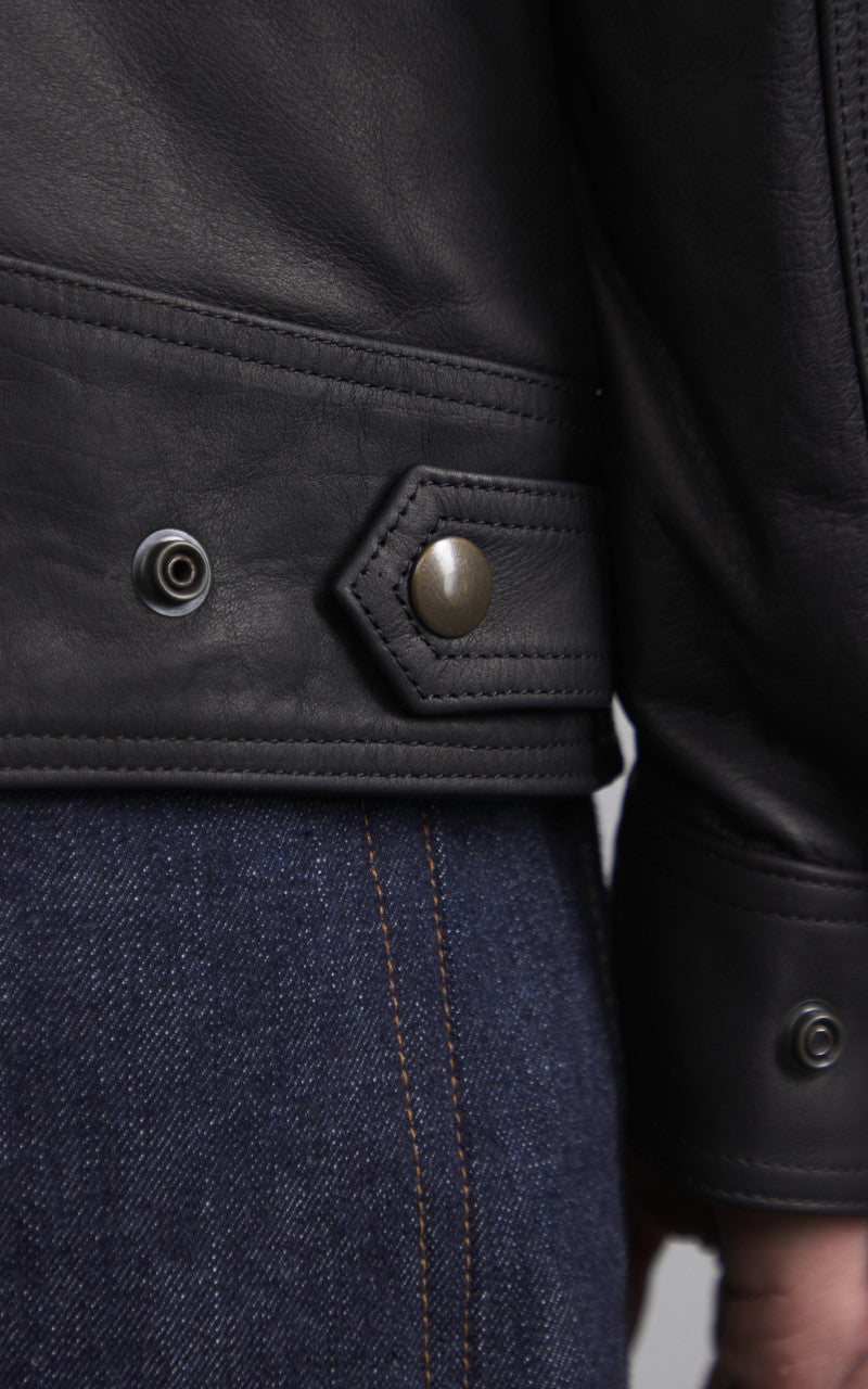 Tellason x Shangri-La Heritage Trucker Jacket Cowhide Leather Black