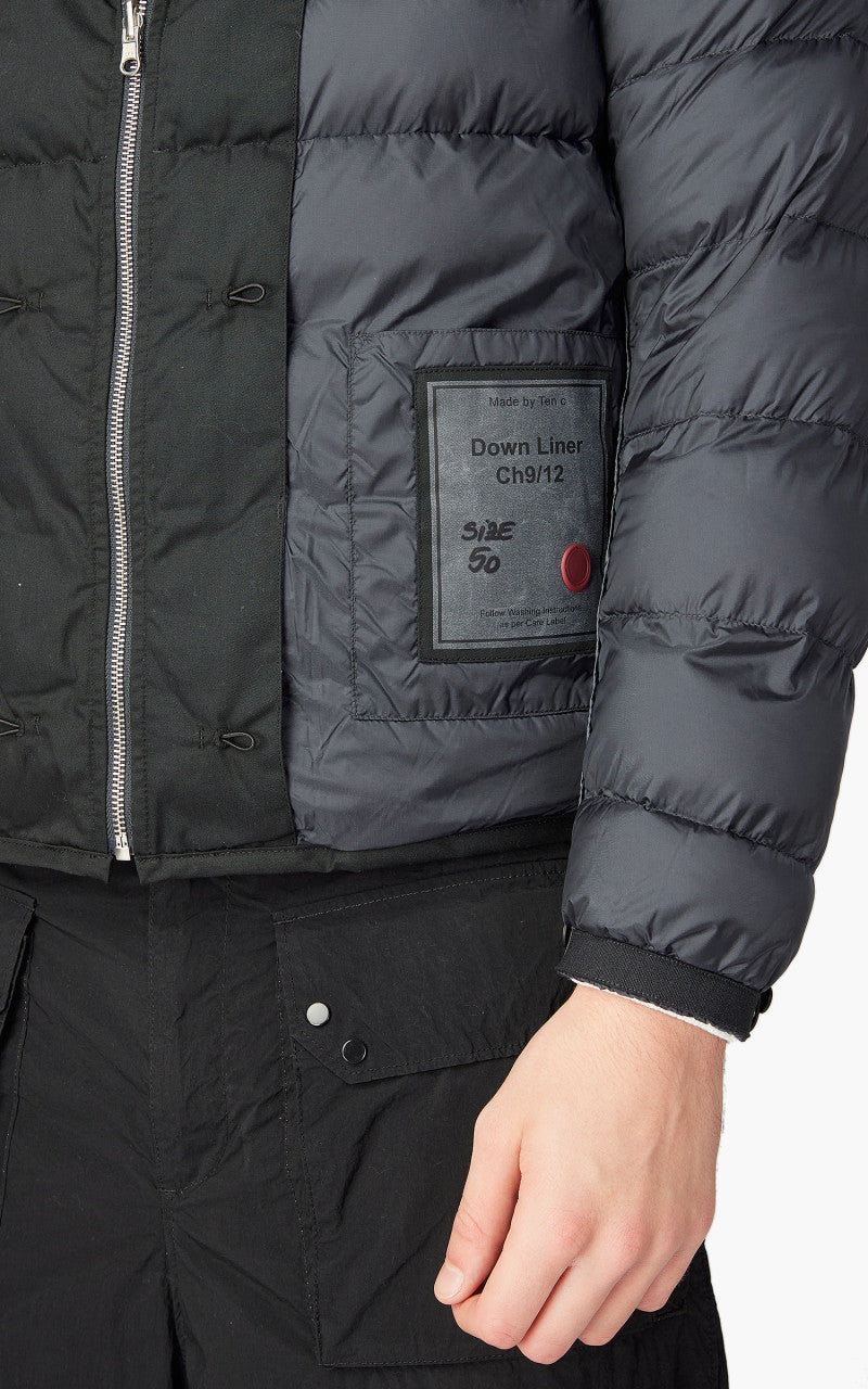 Ten C Hooded Down Liner With Pockets Navy