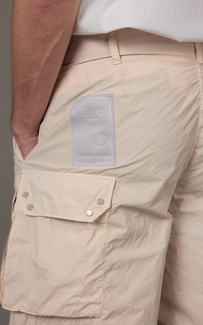 Ten C Cargo Pants Tasconato Gauze White