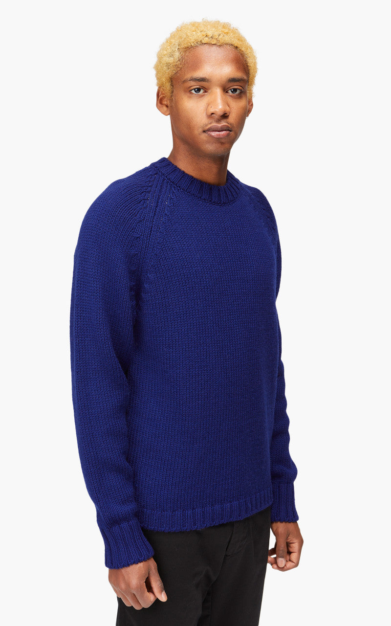 Ten C Merino Wool Sweatshirt Indigo Blue