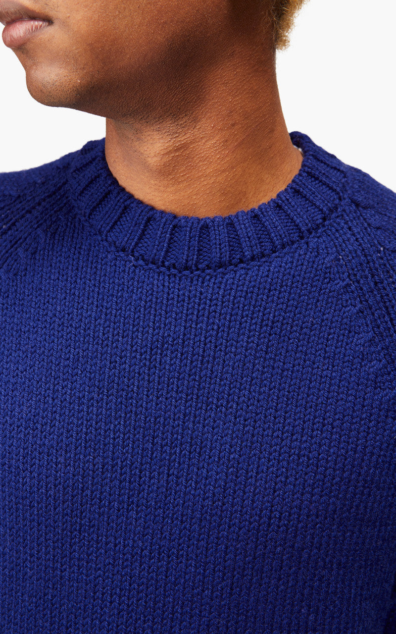 Ten C Merino Wool Sweatshirt Indigo Blue