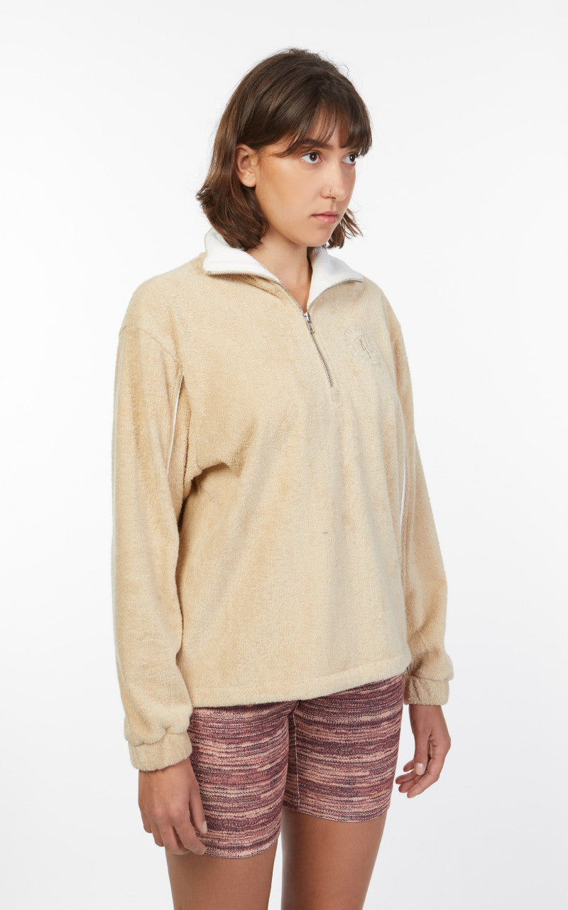 TheOpen Product Terry Half Zip Sweatshirt Beige