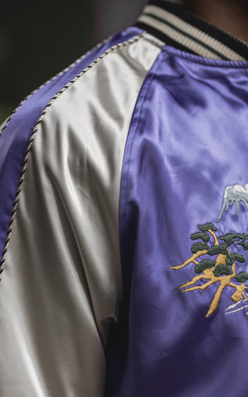 The Flat Head FN-OJ-SV004 Souvenir Jacket Tiger & Japan Map Reversible Black/Purple