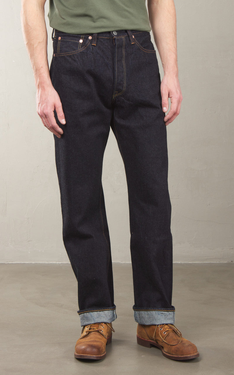 The Flat Head FN-3004 Wide Tapered Jeans Selvedge One Wash Indigo