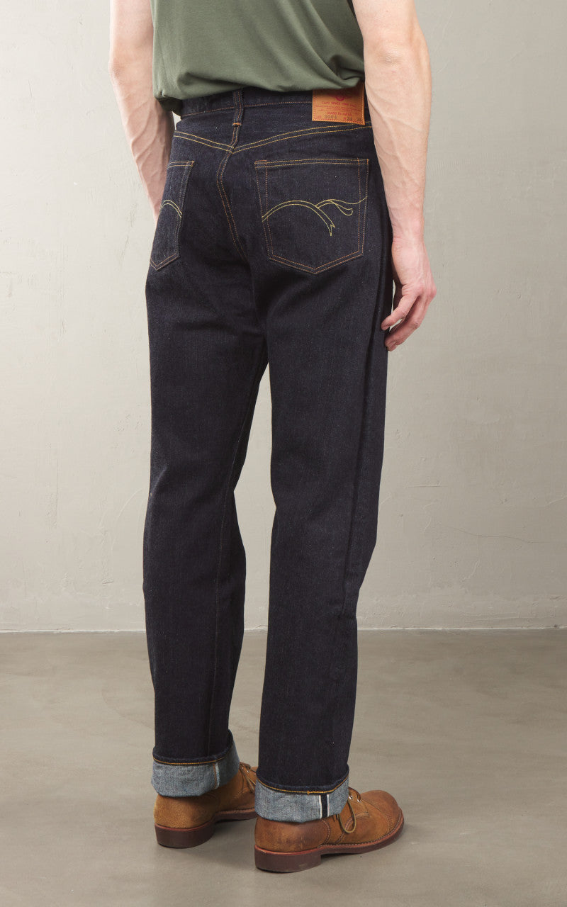 The Flat Head FN-3004 Wide Tapered Jeans Selvedge One Wash Indigo