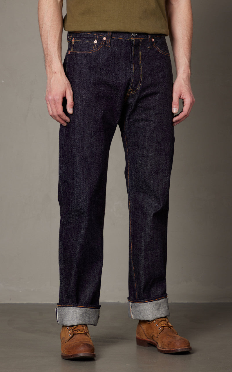 The Flat Head FN-3005N1XXX Straight Jeans Selvedge Unwashed Indigo
