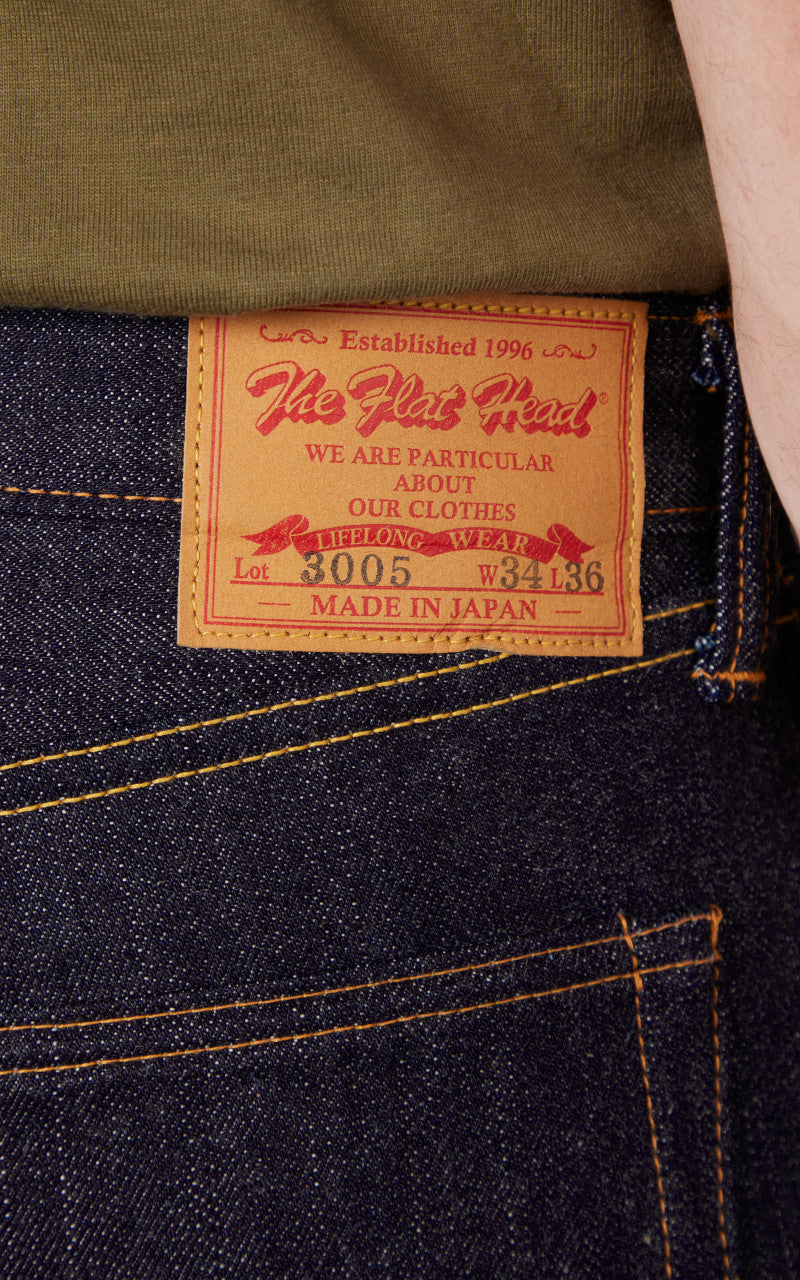 The Flat Head FN-3005N1XXX Straight Jeans Selvedge Unwashed Indigo