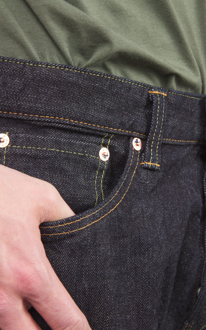 The Flat Head FN-D111 Wide Straight Jeans Selvedge One Wash Indigo