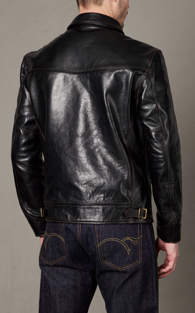 The Flat Head FN-LJ-HS001 Horsehide Single Rider Jacket Black