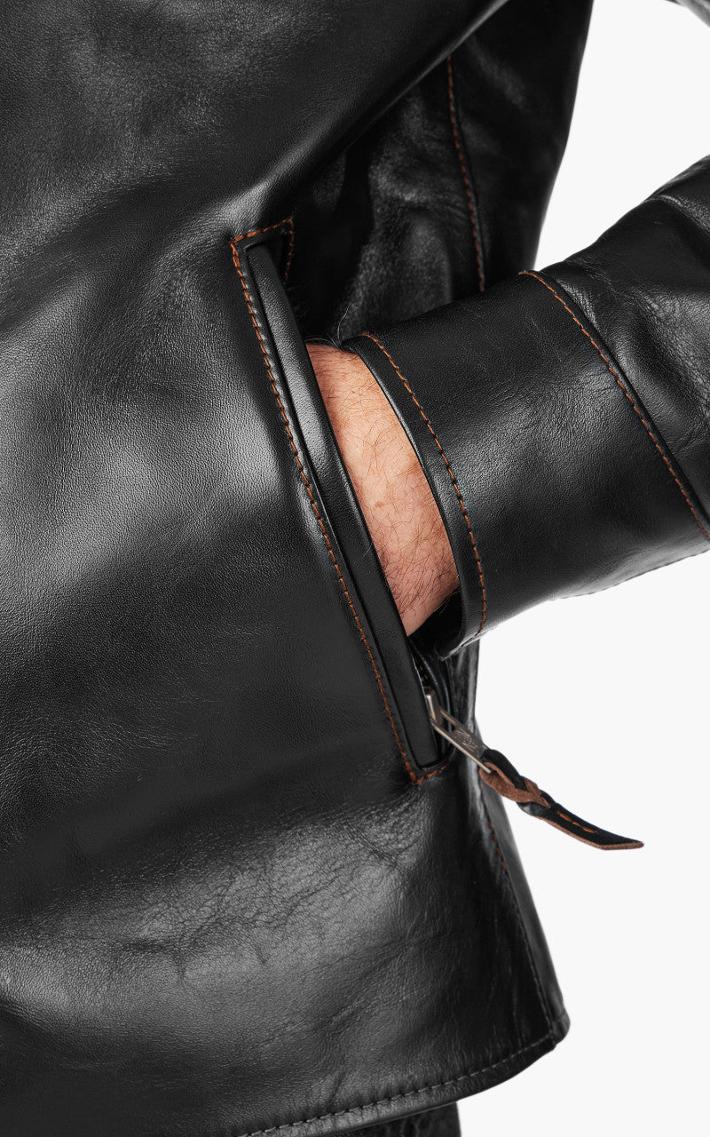 The Flat Head FN-LJ-HS005 Horsehide Single Rider Jacket Black