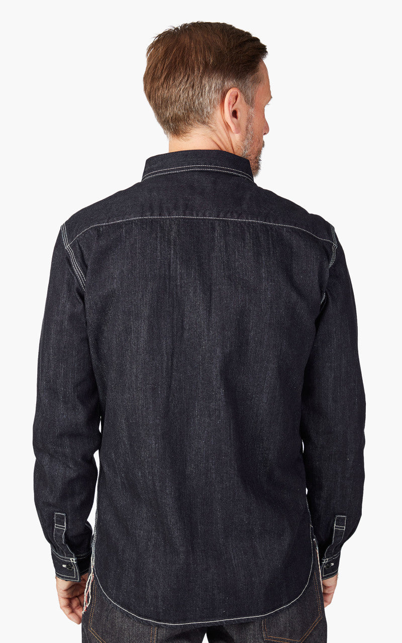 The Flat Head FN-SDK-301L Denim Work Shirt Selvedge Indigo