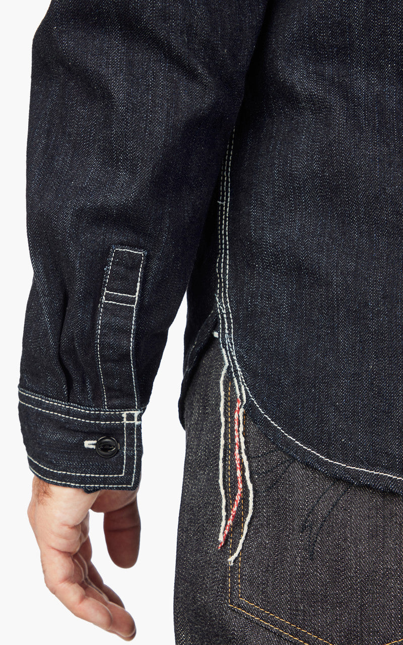 The Flat Head FN-SDK-301L Denim Work Shirt Selvedge Indigo