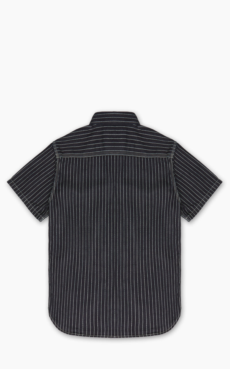 The Flat Head FN-SDK-702S Short Sleeve Denim Wabash Work Shirt Blue 10oz