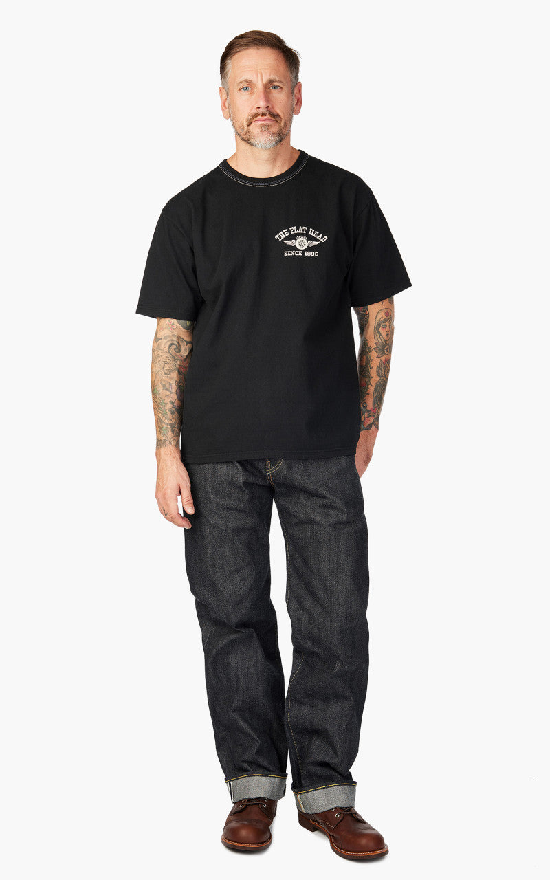 The Flat Head FN-THC-202 Flying Wheel T-Shirt Black