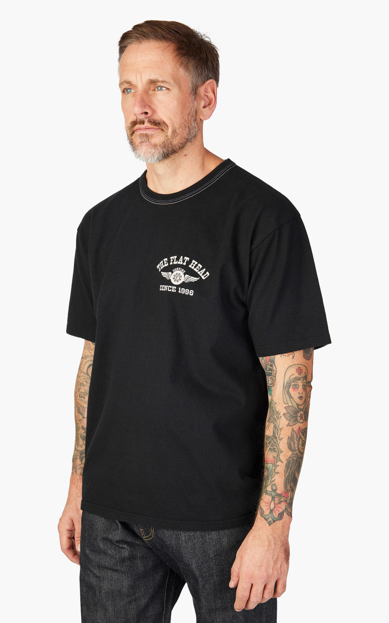 The Flat Head FN-THC-202 Flying Wheel T-Shirt Black