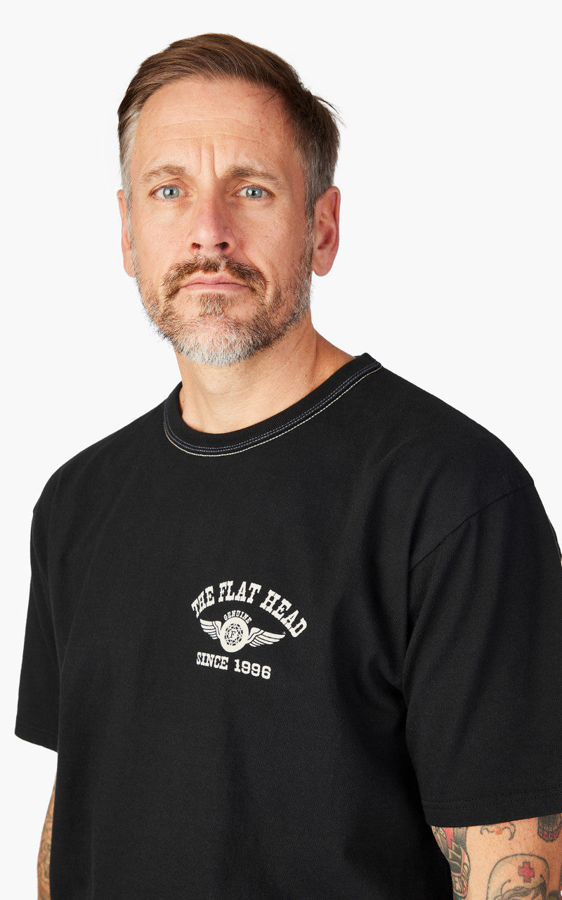 The Flat Head FN-THC-202 Flying Wheel T-Shirt Black