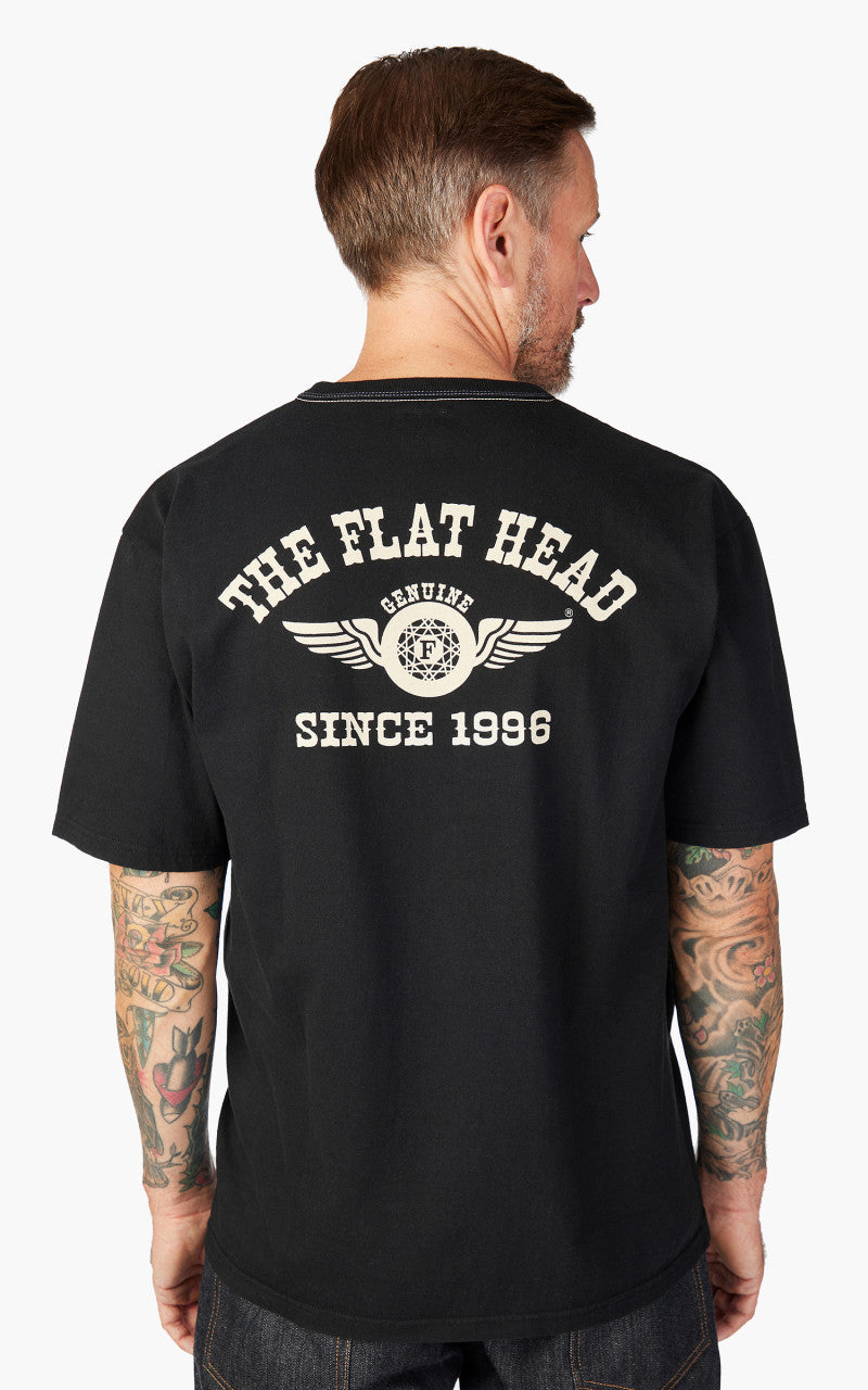 The Flat Head FN-THC-202 Flying Wheel T-Shirt Black