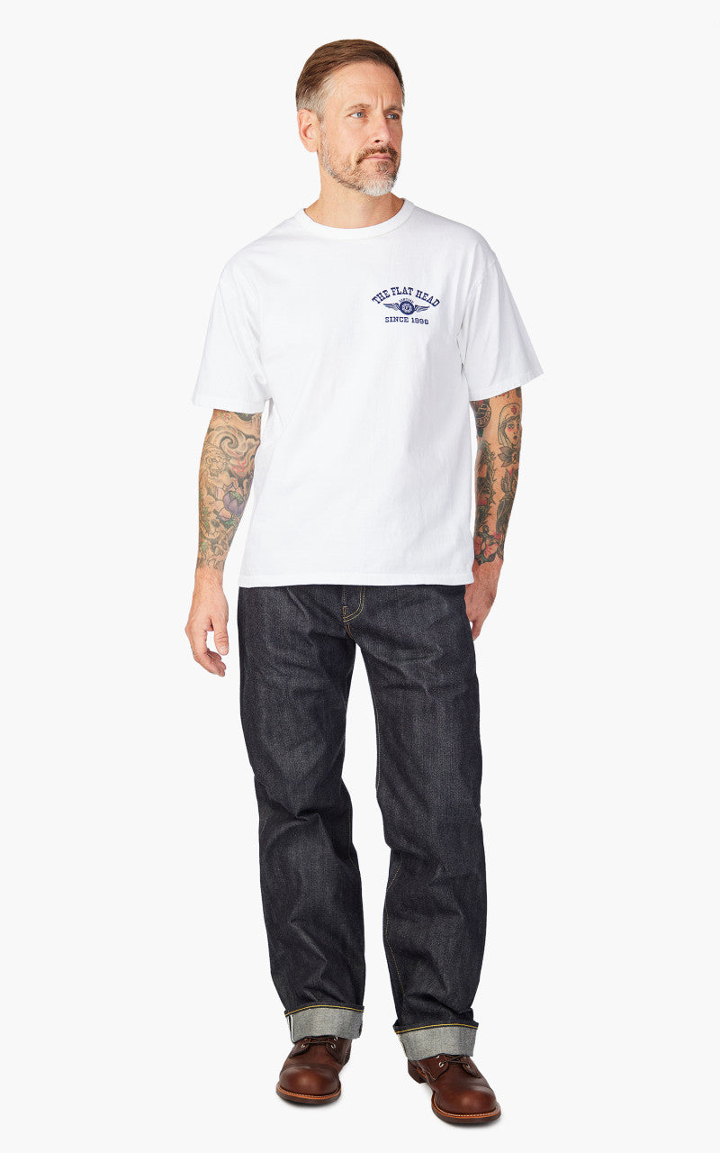 The Flat Head FN-THC-202 Flying Wheel T-Shirt White