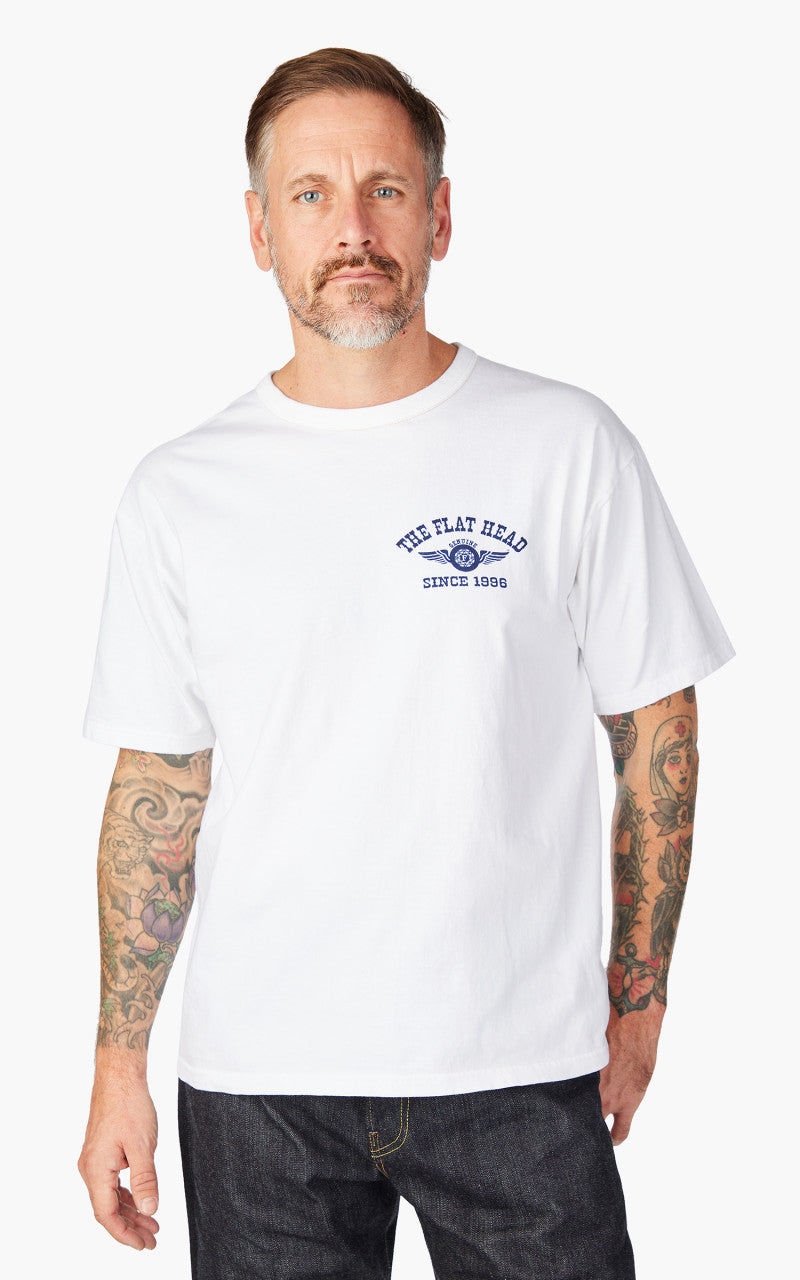 The Flat Head FN-THC-202 Flying Wheel T-Shirt White
