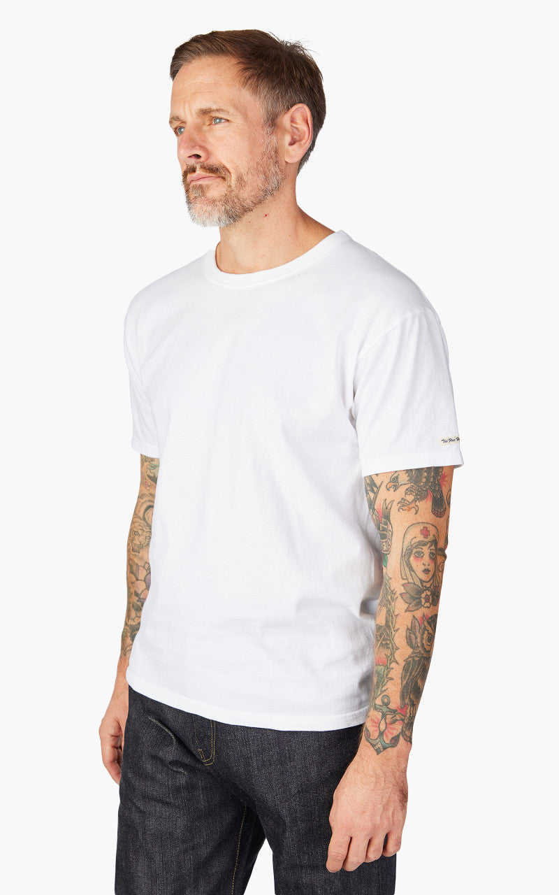 The Flat Head FN-TKC-001 Loopwheeled T-Shirt White