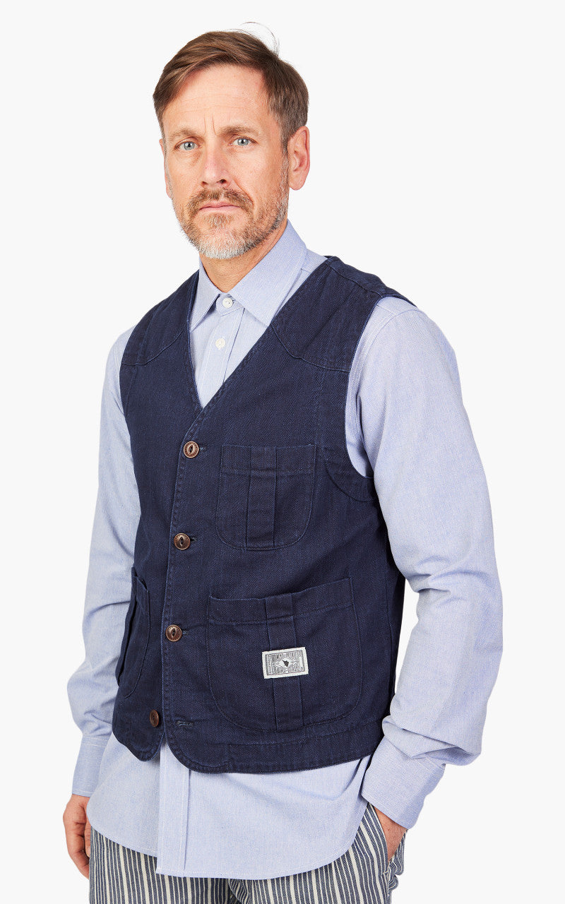 The Quartermaster Fisherman Vest Indigo