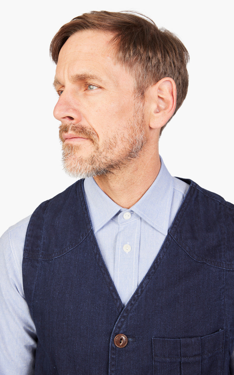 The Quartermaster Fisherman Vest Indigo