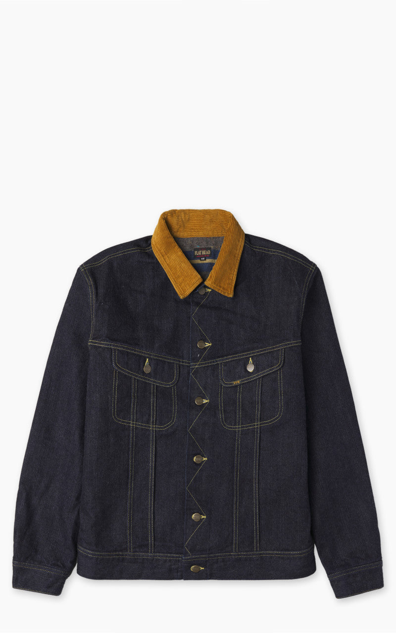 The Flat Head FN-OJ-D102 Denim Jacket Blanket Lined Indigo