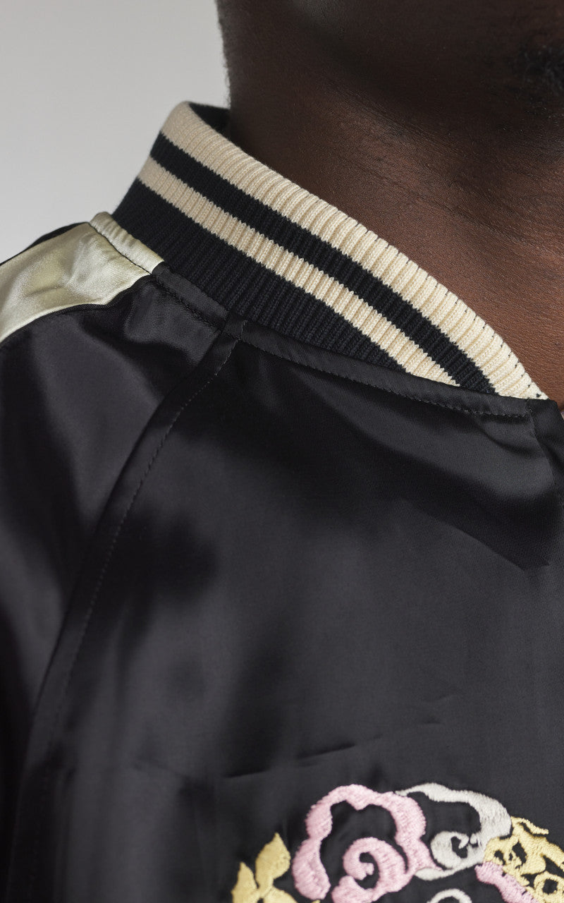 The Flat Head FN-OJ-SV004 Souvenir Jacket Tiger & Japan Map Reversible Black/Purple