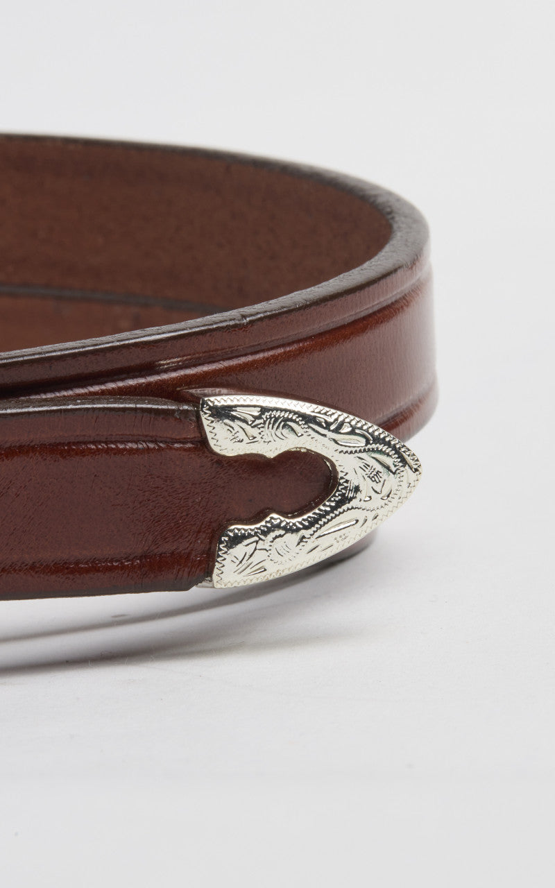 Tory Leather Bridle Leather Western Buckle Belt Oakboard