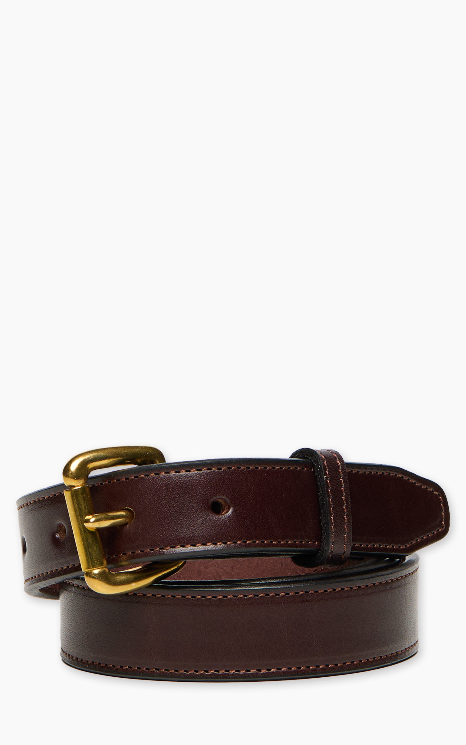 Tory Leather 1" Bridle Leather Stitch Belt Havana