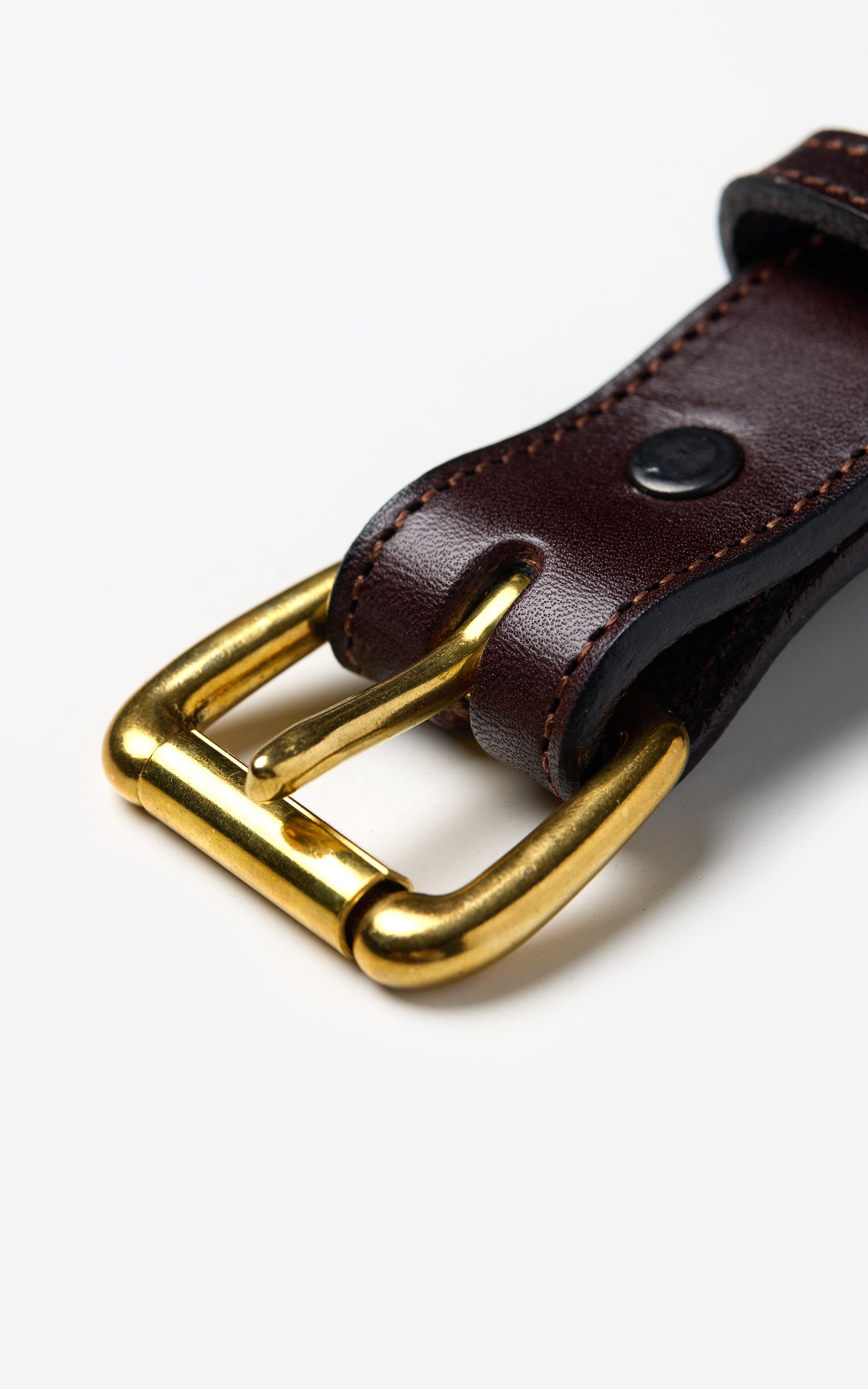 Tory Leather 1" Bridle Leather Stitch Belt Havana