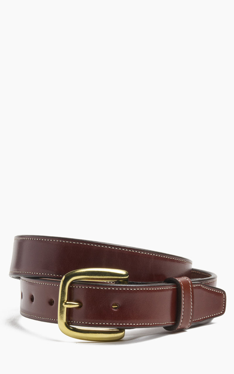 Tory Leather Bridle Leather Stitched Belt Oakboard