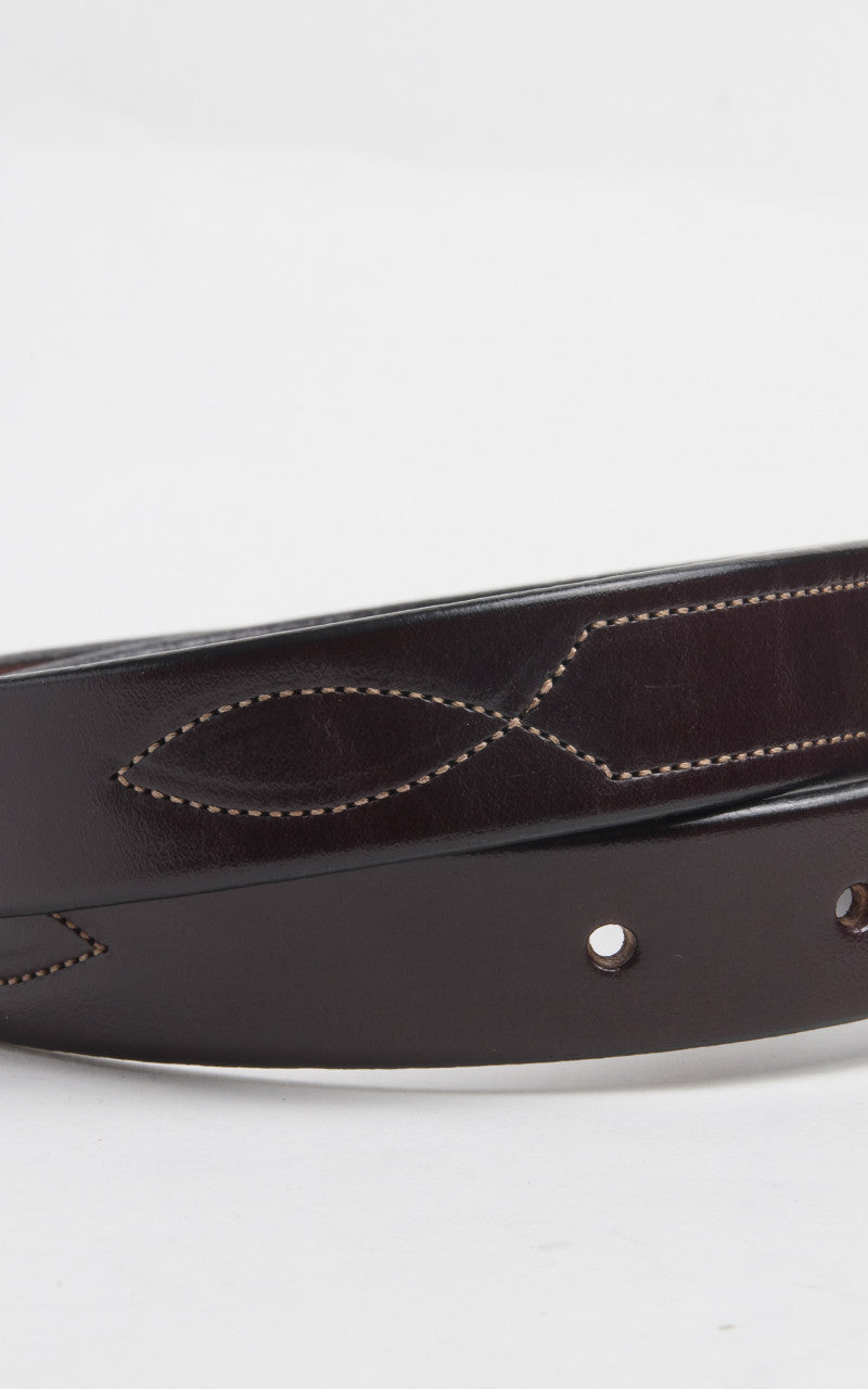 Tory Leather Bridle Leather Repeated Stitch Belt Havana
