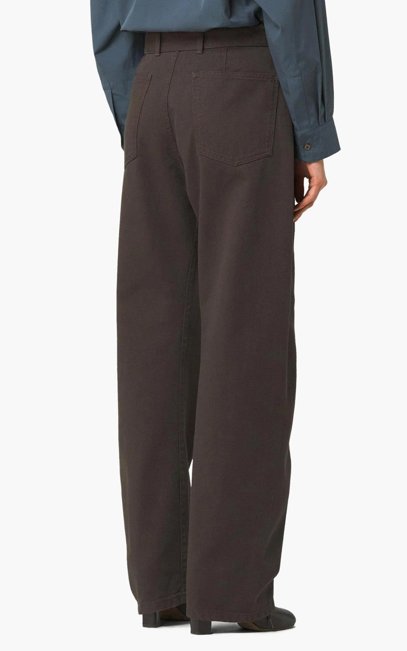 Lemaire Twisted Belted Pants Garment Dyed Denim Espresso