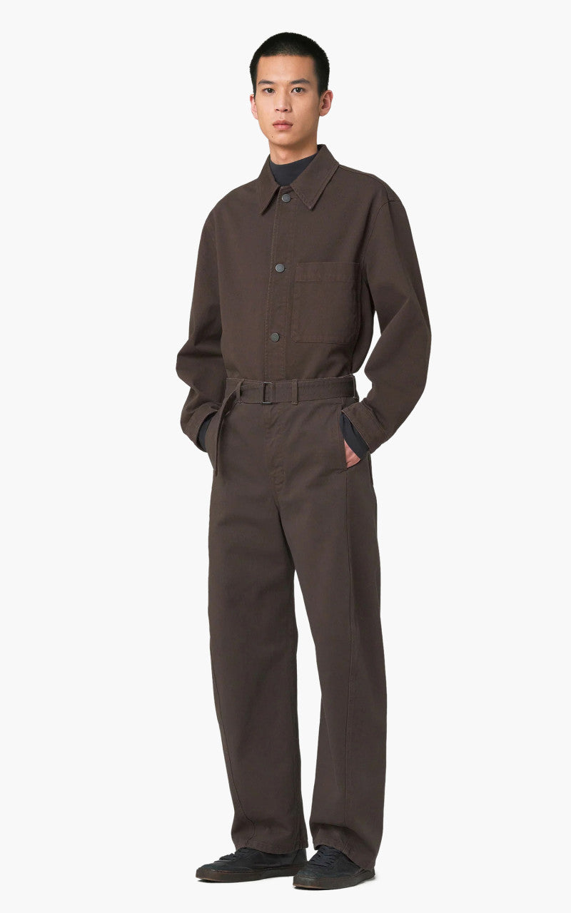 Lemaire Twisted Belted Pants Garment Dyed Denim Espresso