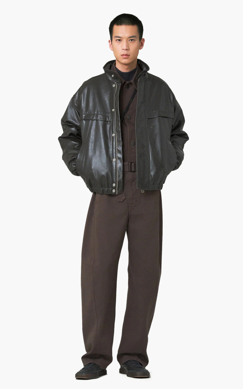 Lemaire Twisted Belted Pants Garment Dyed Denim Espresso