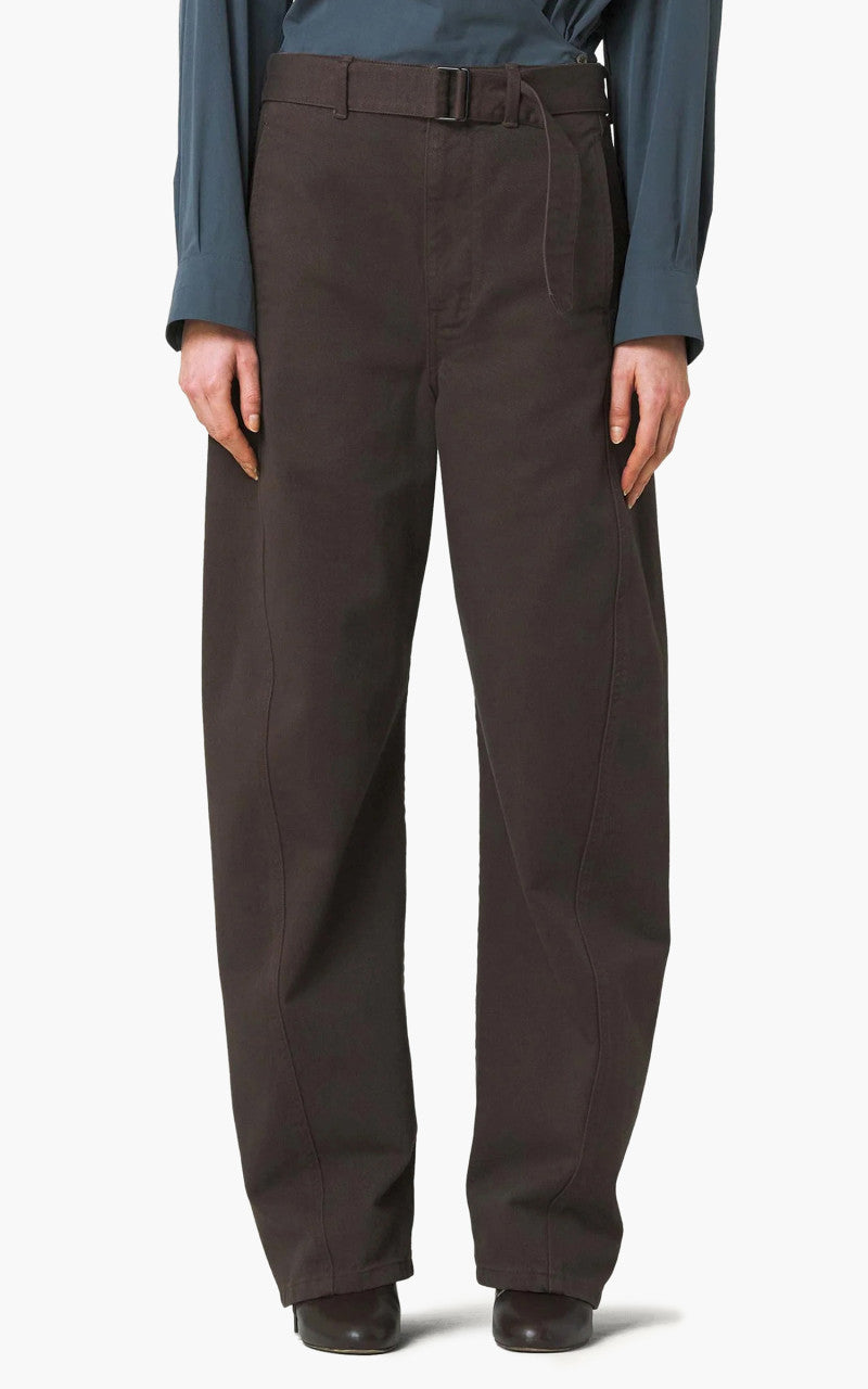 Lemaire Twisted Belted Pants Garment Dyed Denim Espresso