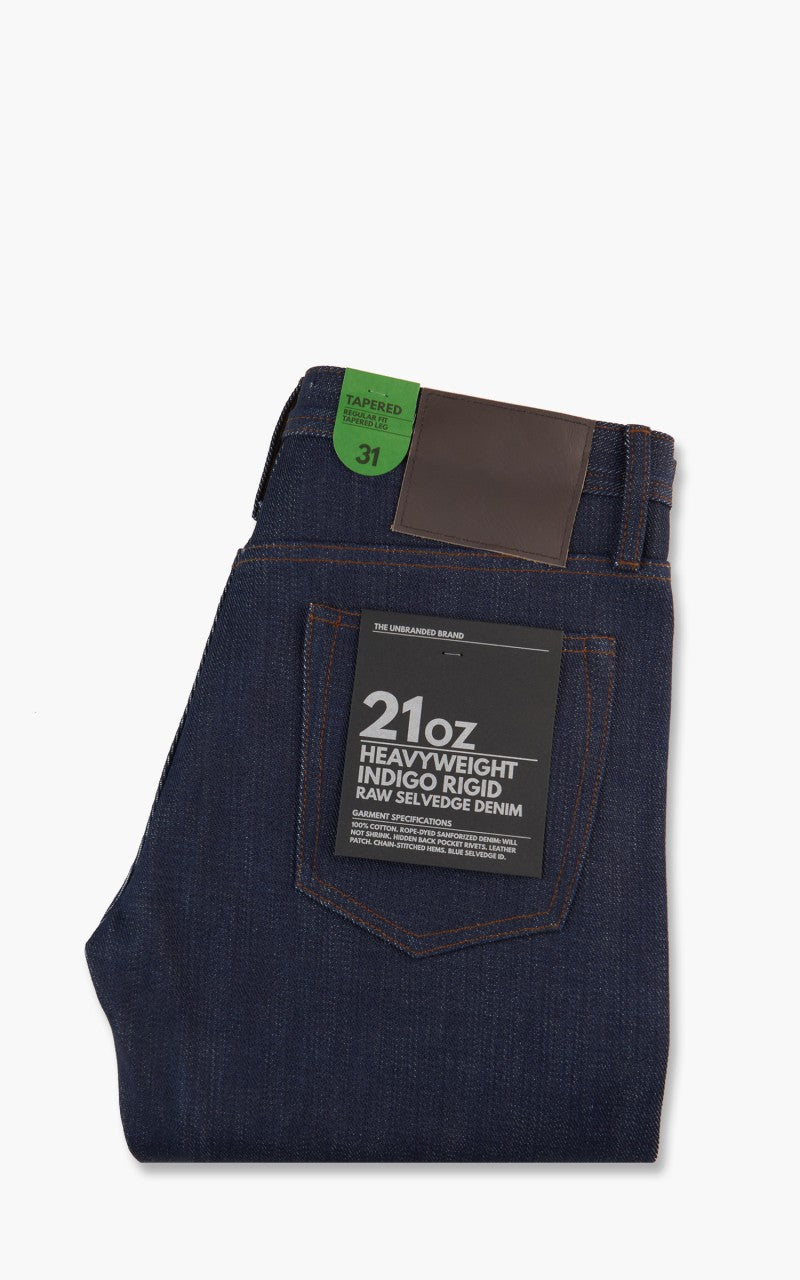 The Unbranded Brand UB221 Tapered Fit Heavyweight Selvedge Indigo 21oz