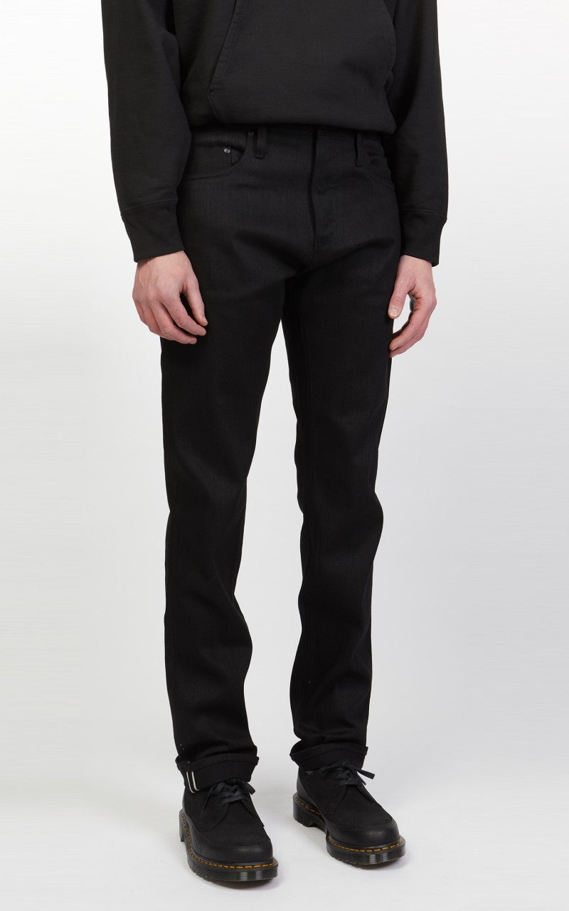 The Unbranded Brand UB244 Tapered Fit Stretch Selvedge Black 11oz