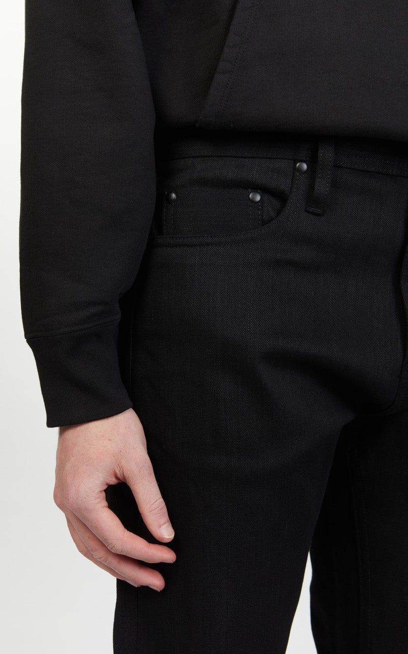 The Unbranded Brand UB244 Tapered Fit Stretch Selvedge Black 11oz