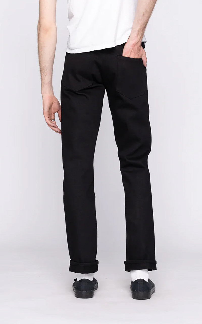 The Unbranded Brand UB342 Straight Fit Heavyweight Solid Black Selvedge 21oz