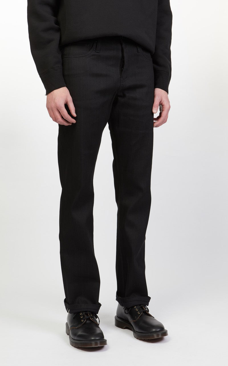 The Unbranded Brand UB344 Straight Fit Stretch Selvedge Black 11oz