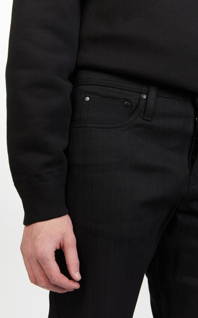 The Unbranded Brand UB344 Straight Fit Stretch Selvedge Black 11oz