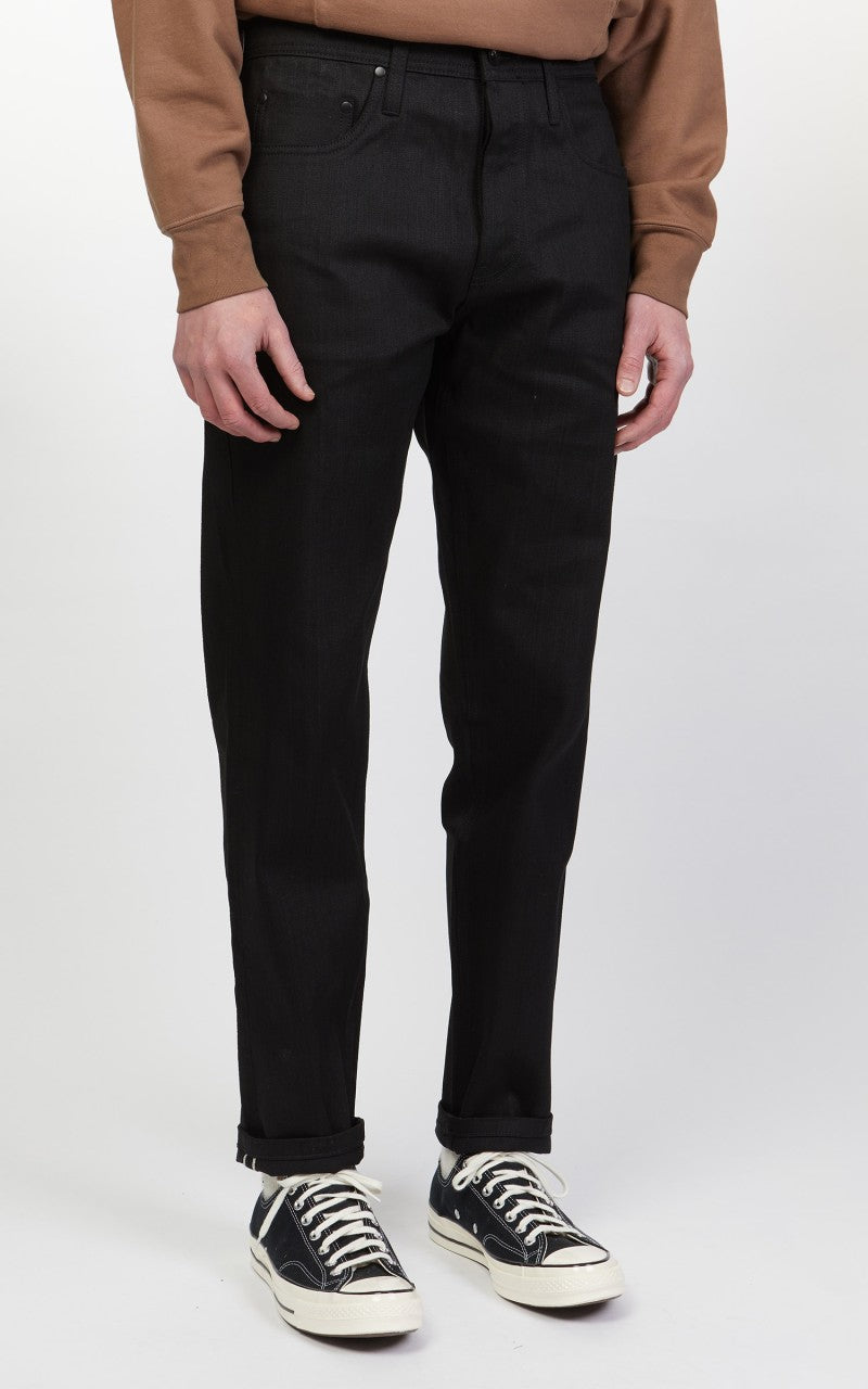 The Unbranded Brand UB644 Relaxed Tapered Fit Stretch Selvedge Black 11oz