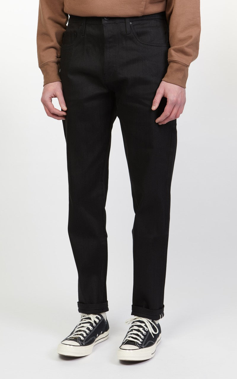 The Unbranded Brand UB644 Relaxed Tapered Fit Stretch Selvedge Black 11oz