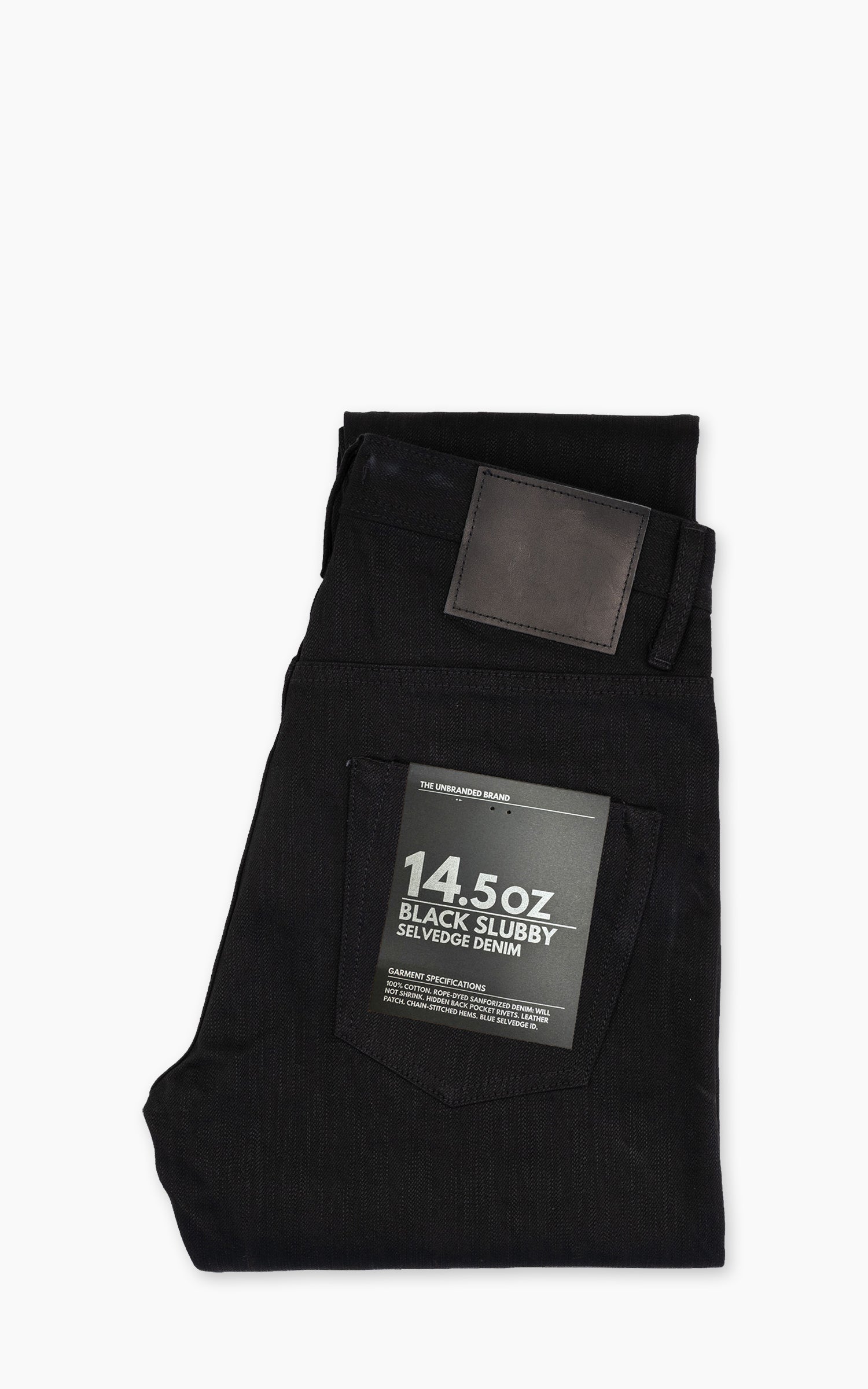 The Unbranded Brand UB648 Relax Tapered Fit Slubby Black Selvedge 14.5oz