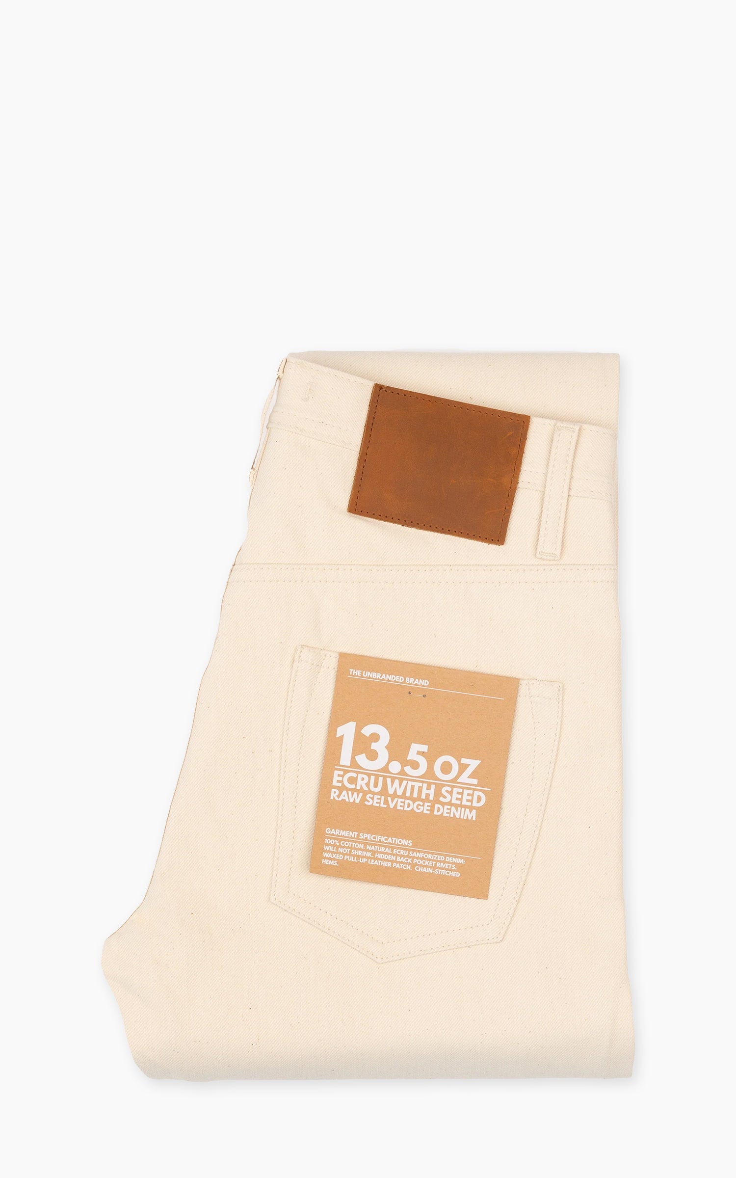 The Unbranded Brand UB697 Relaxed Tapered Fit Selvedge Ecru 13.5oz