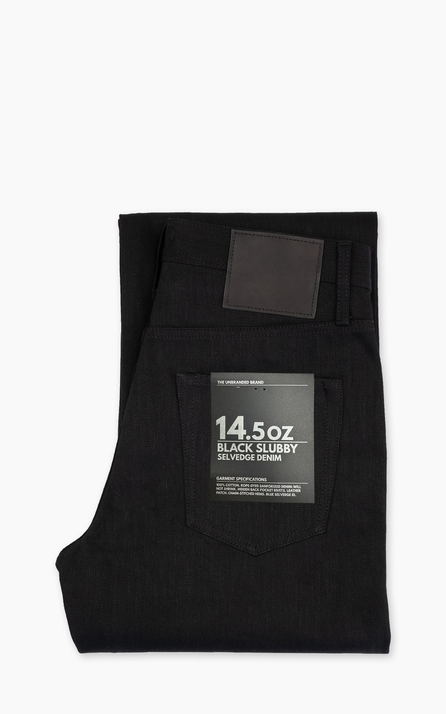 The Unbranded Brand UB748 Wide Fit Slubby Black Selvedge 14.5oz