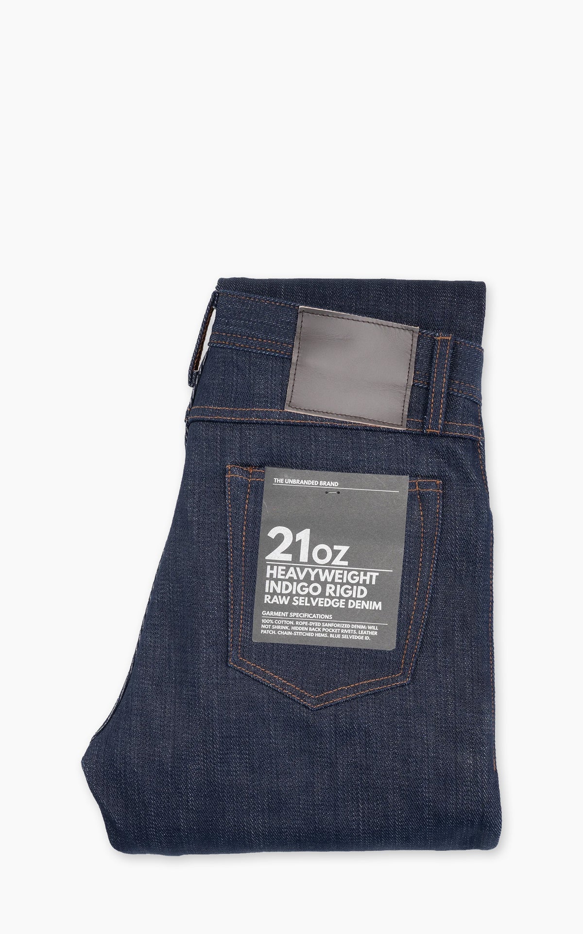 The Unbranded Brand UB821 Relaxed Straight Fit Heavyweight Selvedge Indigo 21oz