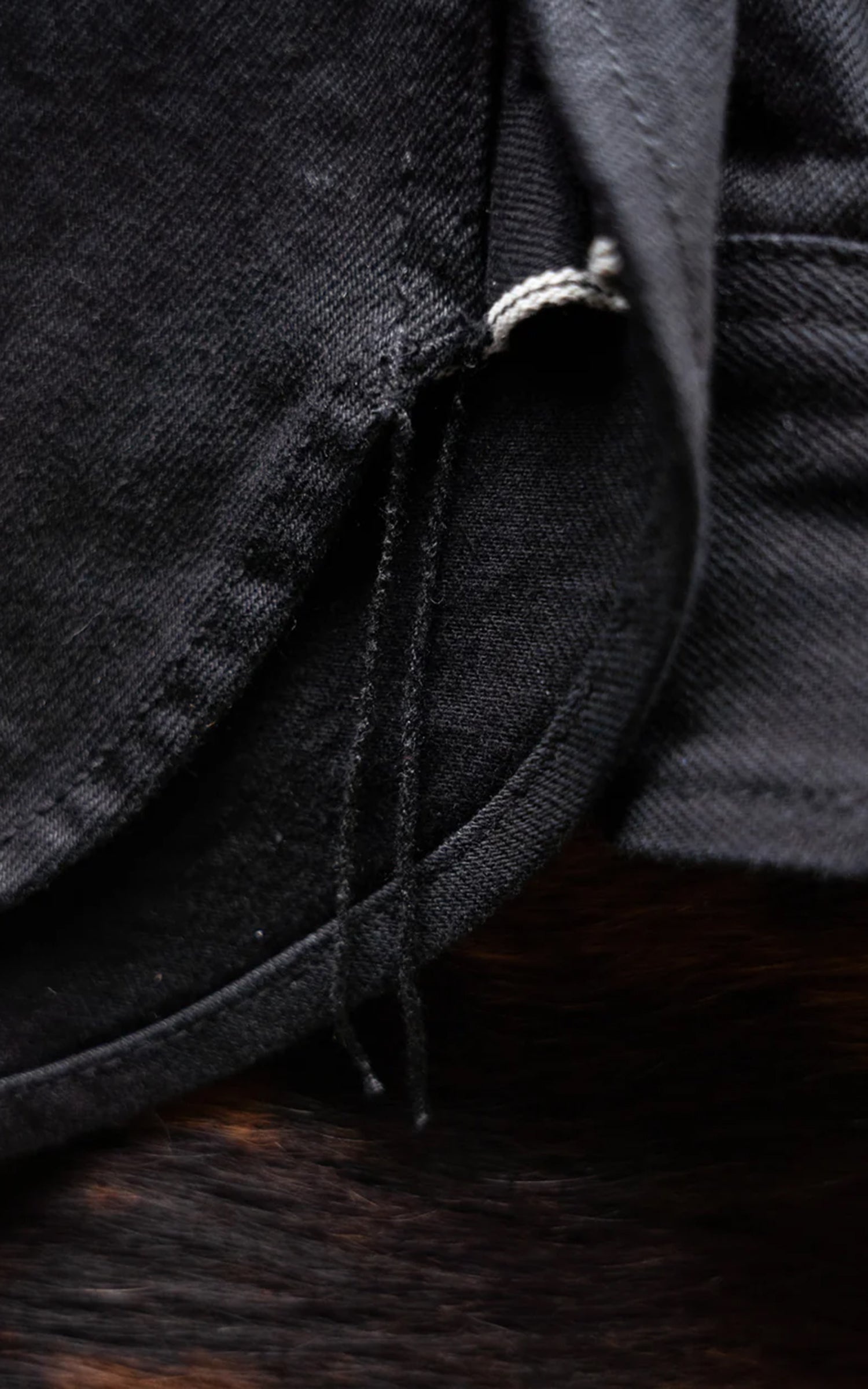The Unbranded Brand UBS433 Work Shirt Solid Black Selvedge 12oz
